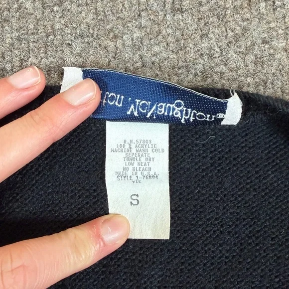 Vintage 90s Black Cardigan Sweater Women’s S Colorful Paisley Pattern Grannycore - Picture 4 of 11